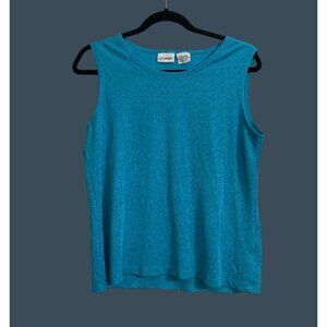 Liz Baker Womens Sleeveless Blue Top Large Polyester